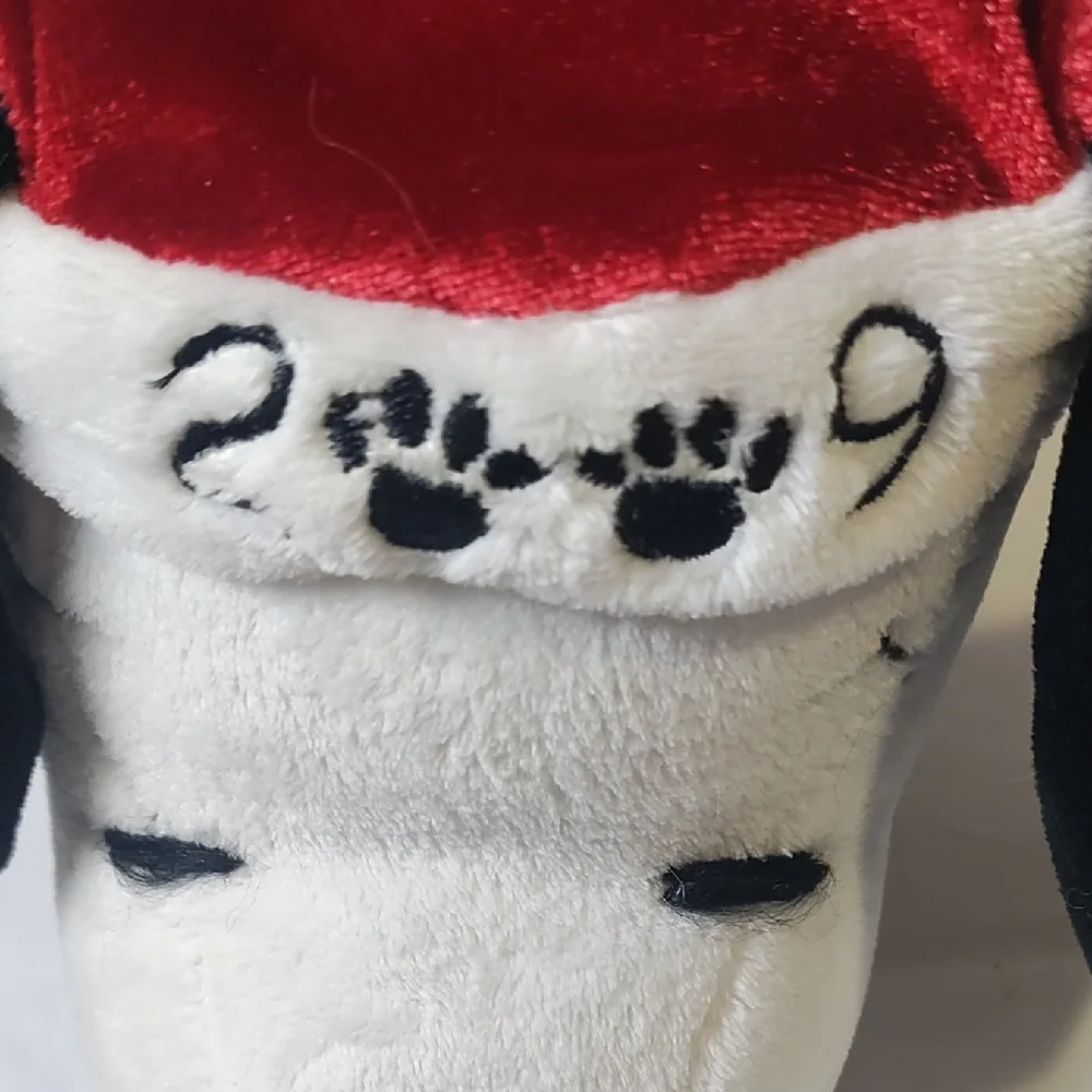 Festive White and‎ Red Plush Dog Toy